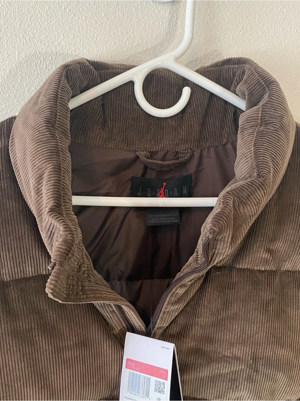 Jordan Flight Corduroy Puffer Baroque Brown HV0536-237 $250 - Large